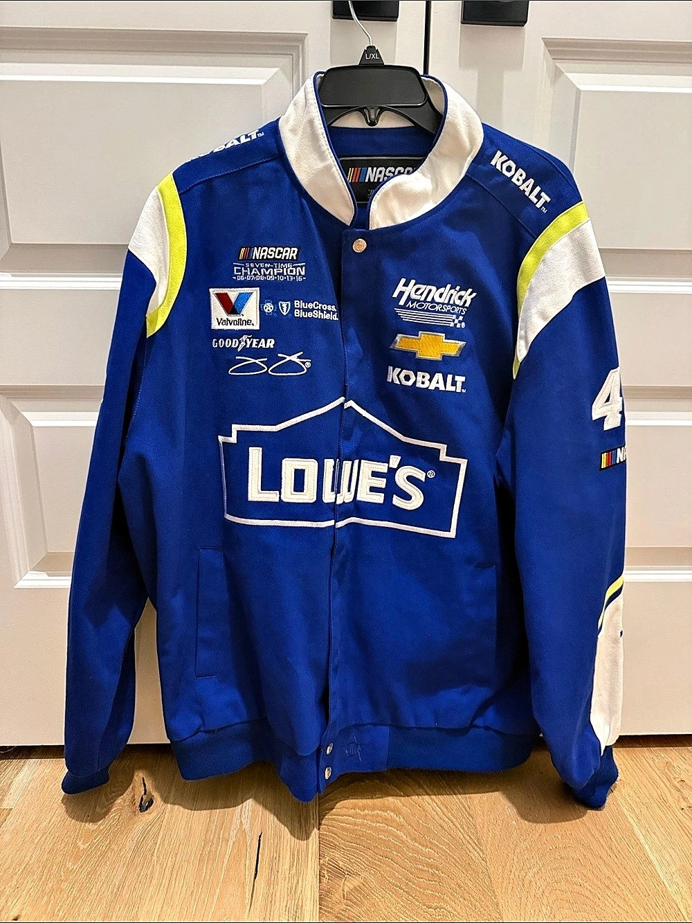 NASCAR JH Design NASCAR Lowe's Racing Jacket Blue & White Size XL Like New